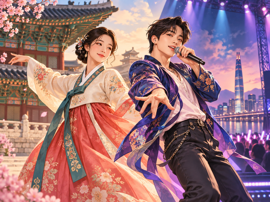 Traditional Korean culture meets modern K-pop in Seoul